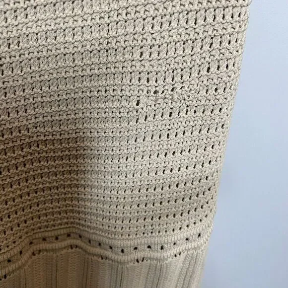 SIGNIFICANT OTHER Abby Dress Women 10 Crochet Maxi Cross Open Back Tan - Picture 8 of 16